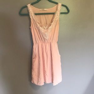 Baby Pink dress w Floral Lace
